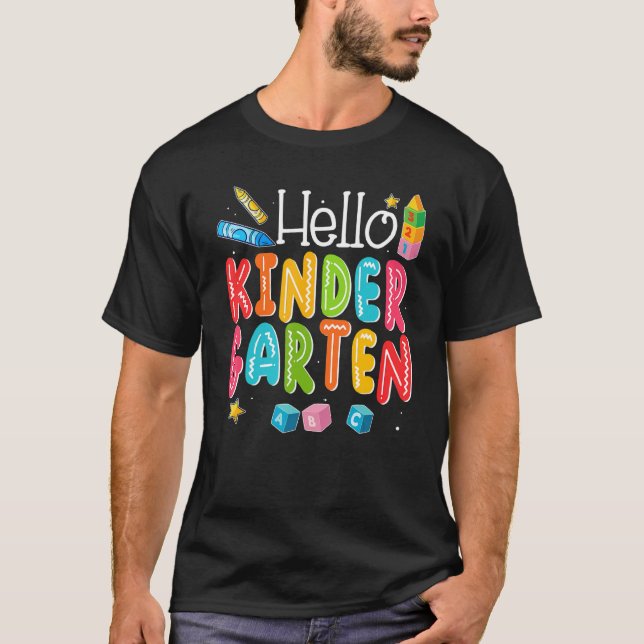 Hej Kindergarten Funny Back to school Teacher St T Shirt (Framsida)