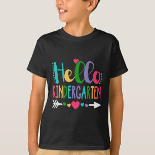 Hej Kindergarten Heart Lärare Student tillbaka til T Shirt