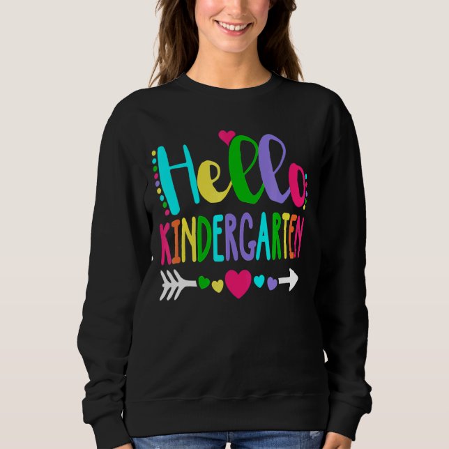 Hej Kindergarten Heart Lärare Student tillbaka til T Shirt (Framsida)