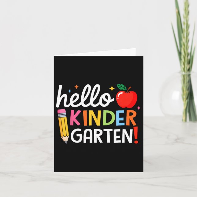 Hej Kindergarten Lärare Kids Back to school Fir Kort (Framsida)