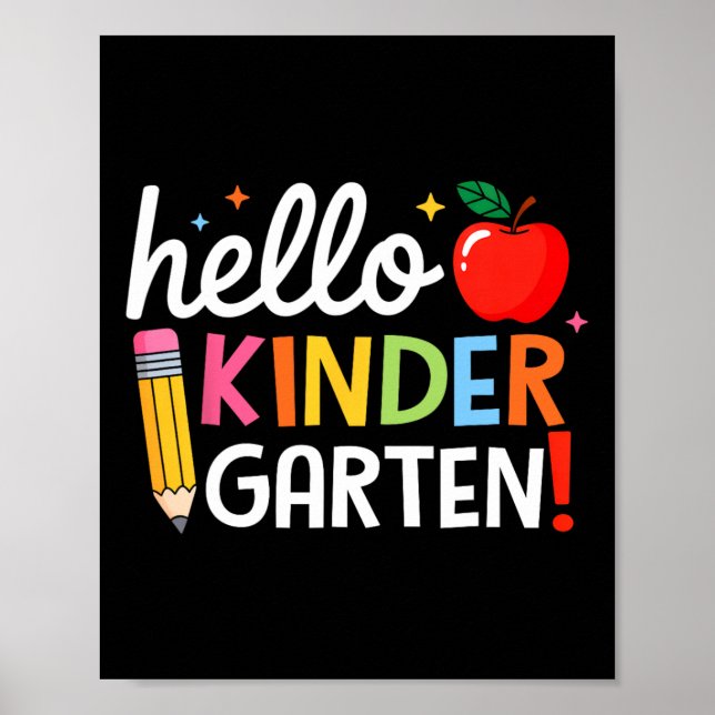 Hej Kindergarten Lärare Kids Back to school Fir Poster (Framsidan)