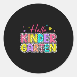 Hej Kindergarten Leopard Back School Education Cl Runt Klistermärke