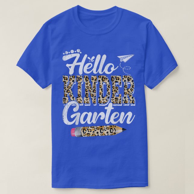 Hej Kindergarten Leopard print Kindergarten Back T Shirt (Design framsida)