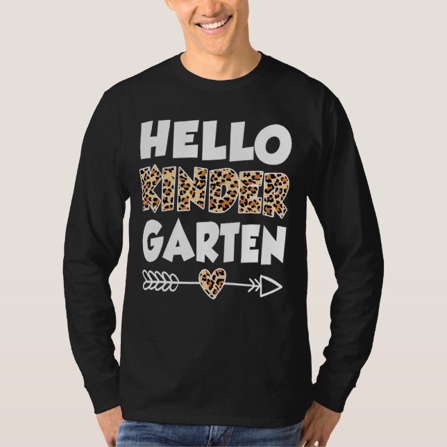 Hej Kindergarten Leopard Skriv ut Kindergarten Tea T Shirt (Framsida)