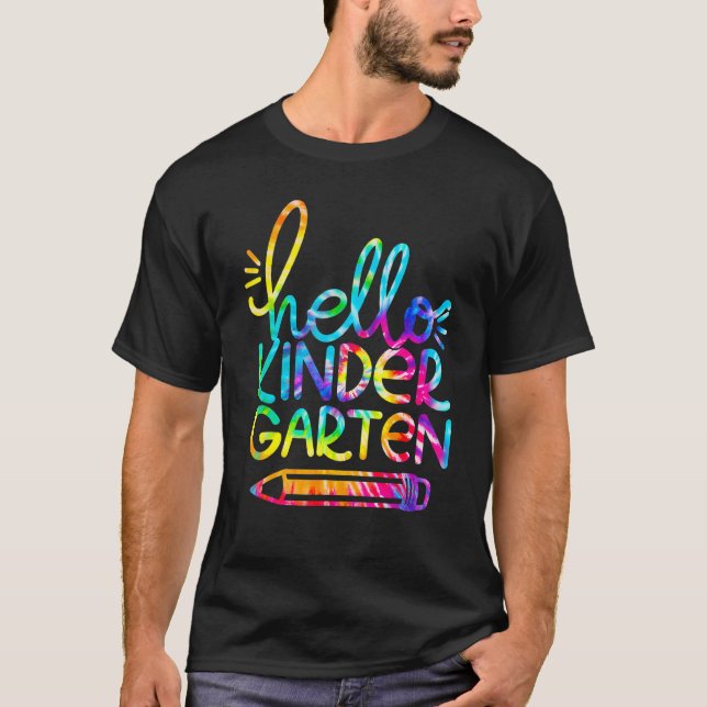 Hej Kindergarten Pencil Back to school Lärare K T Shirt (Framsida)