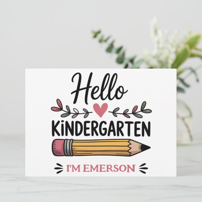 Hej Kindergarten Personlig Back to school Inbjudningar (Stående Fram)