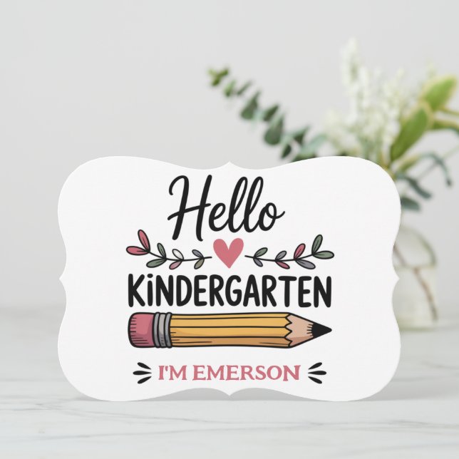 Hej Kindergarten Personlig Back to school Kort (Stående Fram)