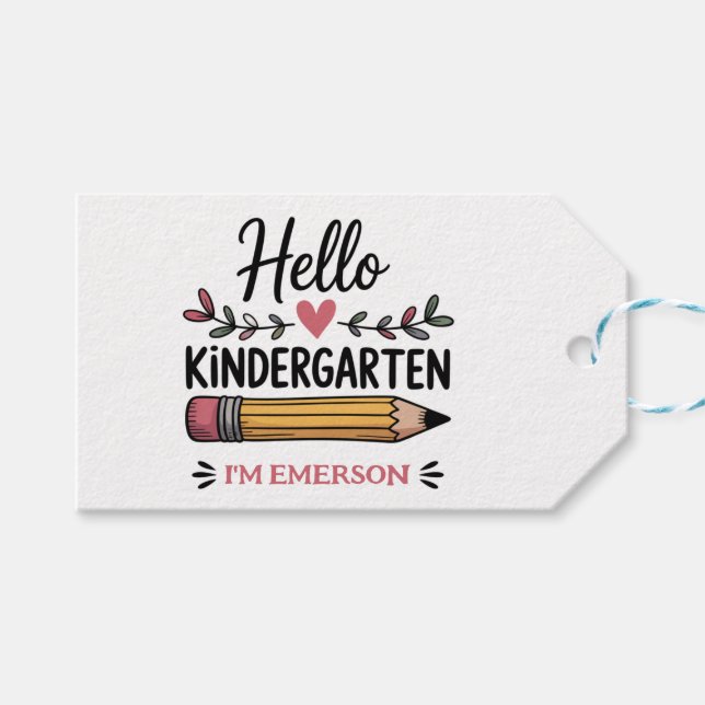 Hej Kindergarten Personlig Back to school Presentetikett (Framsidan (Horisontell))