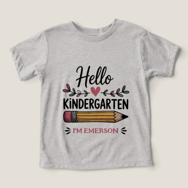 Hej Kindergarten Personlig Back to school T Shirt (Design Framsida)