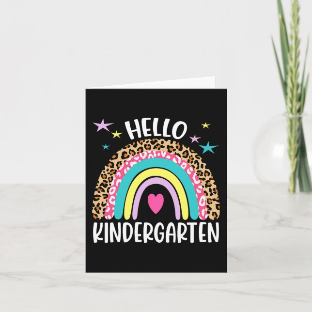 Hej Kindergarten Rainbow Back to school Teacher Kort (Framsida)
