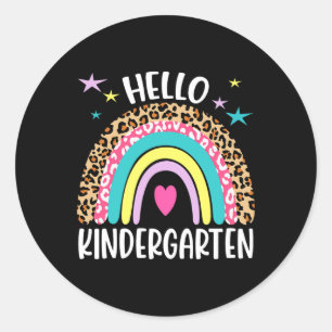 hej Kindergarten Rainbow första dagen tillbaka til Runt Klistermärke