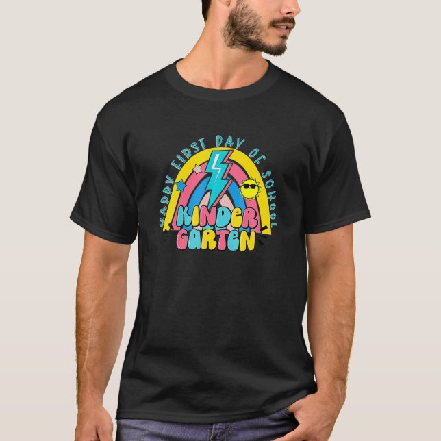 Hej Kindergarten Rainbow Teacher Student tillbaka  T Shirt (Framsida)