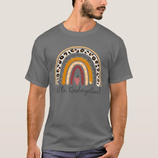 Hej Kindergarten Retro Rainbow för lärare Girl T Shirt