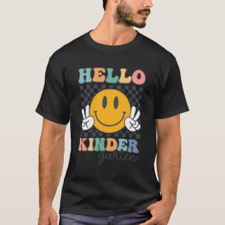 Hej Kindergarten Retro Smile Lärare barn tillbaka T Shirt