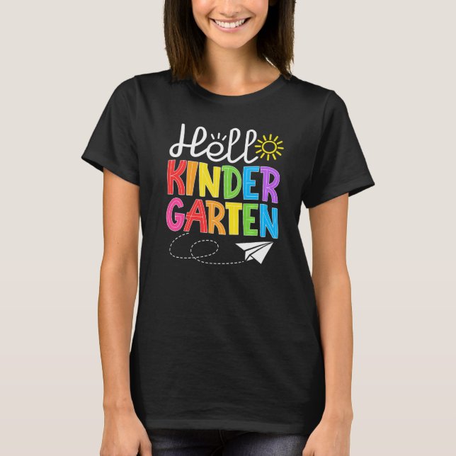 Hej Kindergarten Roligt Back to school Student Tea T Shirt (Framsida)