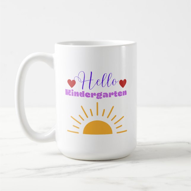 Hej Kindergarten - Roligt Lärarkaffe Mugg (Vänster)
