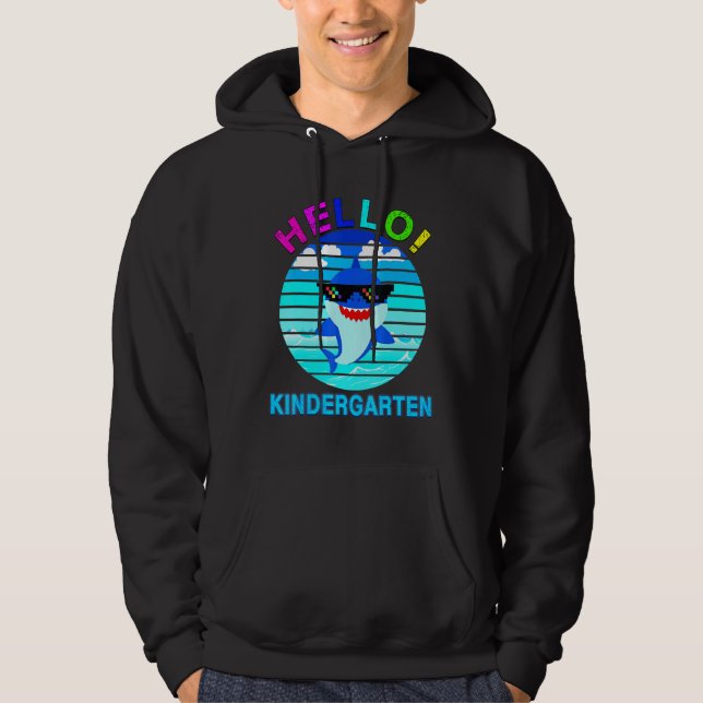 Hej Kindergarten Shark Baby Hoodie (Framsida)