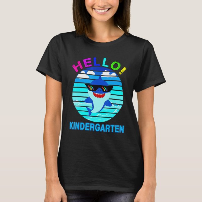 Hej Kindergarten Shark Baby T Shirt (Framsida)