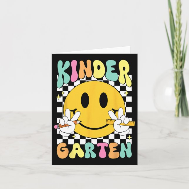 Hej Kindergarten Smile Ansikte Back to school Kind Kort (Framsida)