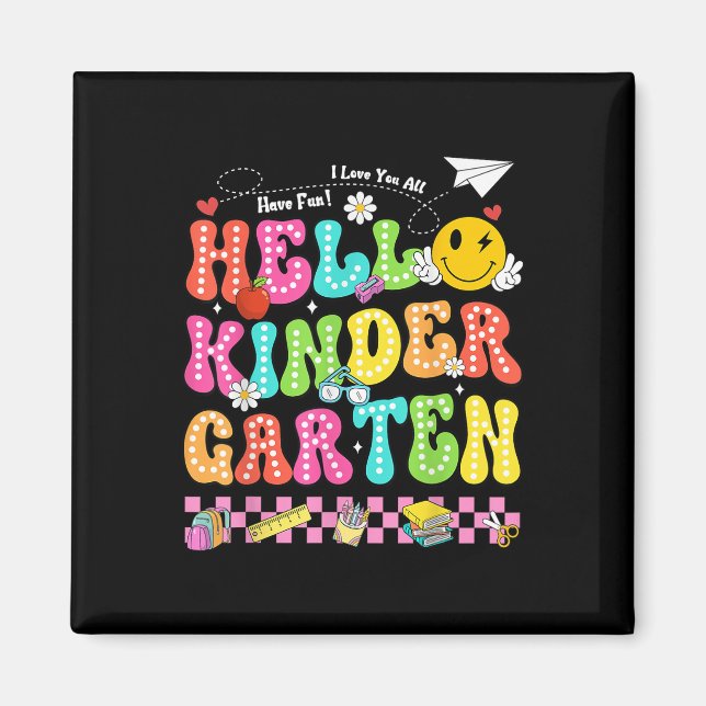 Hej Kindergarten Smile Ansikte Back to school Teac Magnet (Framsidan)