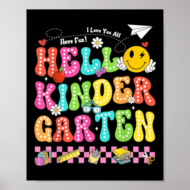 Hej Kindergarten Smile Ansikte Back to school Teac Poster (Framsidan)