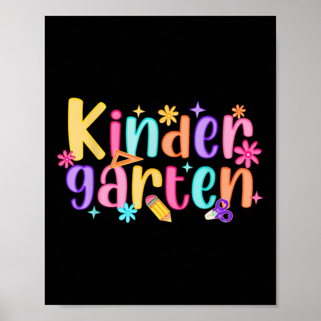 Hej Kindergarten Teacher Girls Kid Preppy Back T Poster (Framsidan)