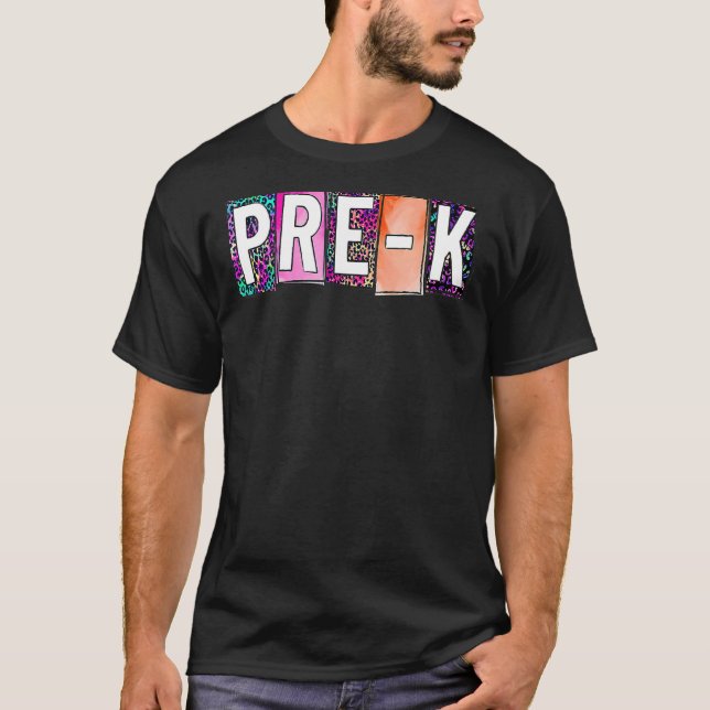 Hej Kindergarten Teacher Studenter Leopard First T Shirt (Framsida)