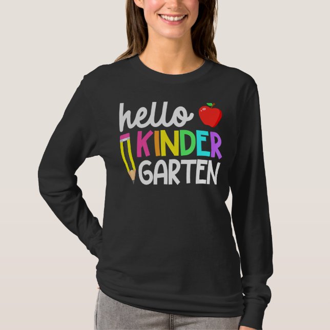Hej Kindergarten Team Kinder Back to school Teac T Shirt (Framsida)