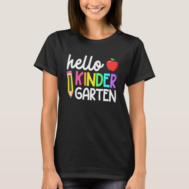 Hej Kindergarten Team Kinder Back to school Teac T Shirt (Framsida)