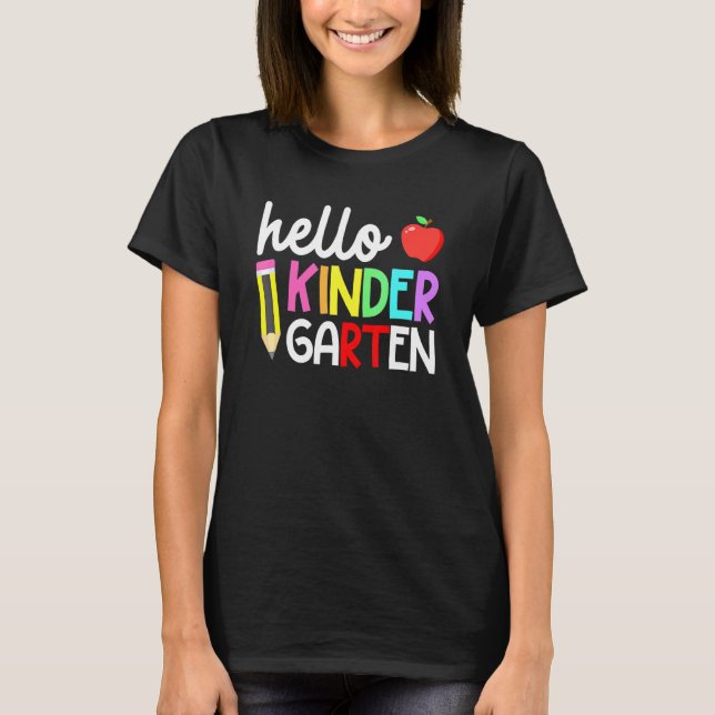 Hej Kindergarten Team Kinder Back to school Teac T Shirt (Framsida)