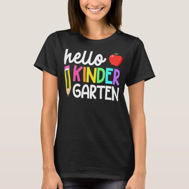 Hej Kindergarten Team Kinder Back to school Teac T Shirt (Framsida)