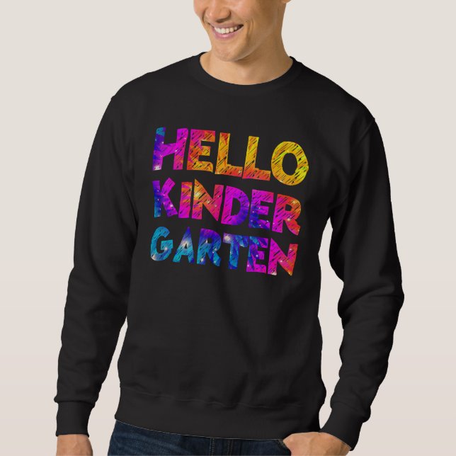 Hej Kindergarten Team Kinder Back to school Tie Lång Ärmad Tröja (Framsida)