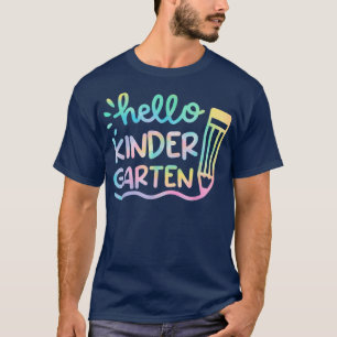 Hej Kindergarten Tie Dye Lärare Kids tillbaka till T Shirt