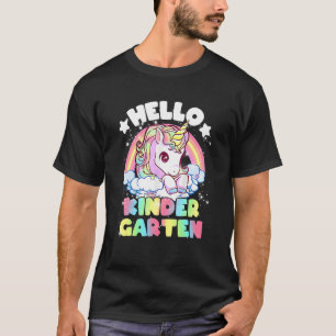 Hej Kindergarten Unicorn Cute Kids Girls återvände T Shirt