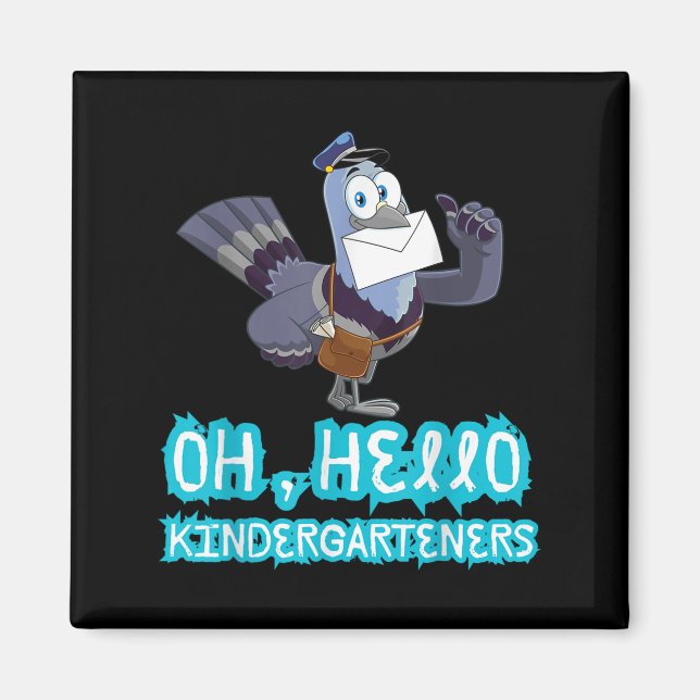 Hej Kindergarteners Cute Pigeon Kindergarten Magnet (Framsidan)