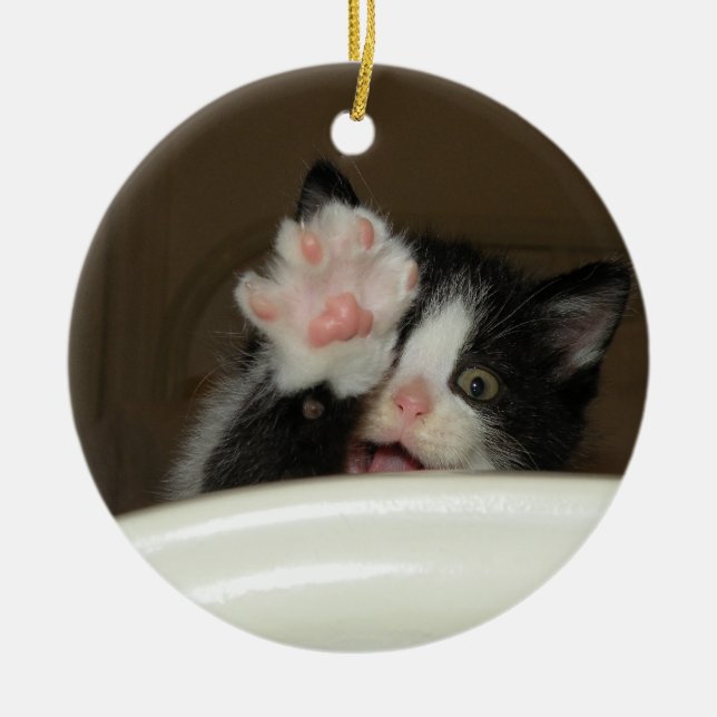"Hej" Kitten Ornament (Framsidan)