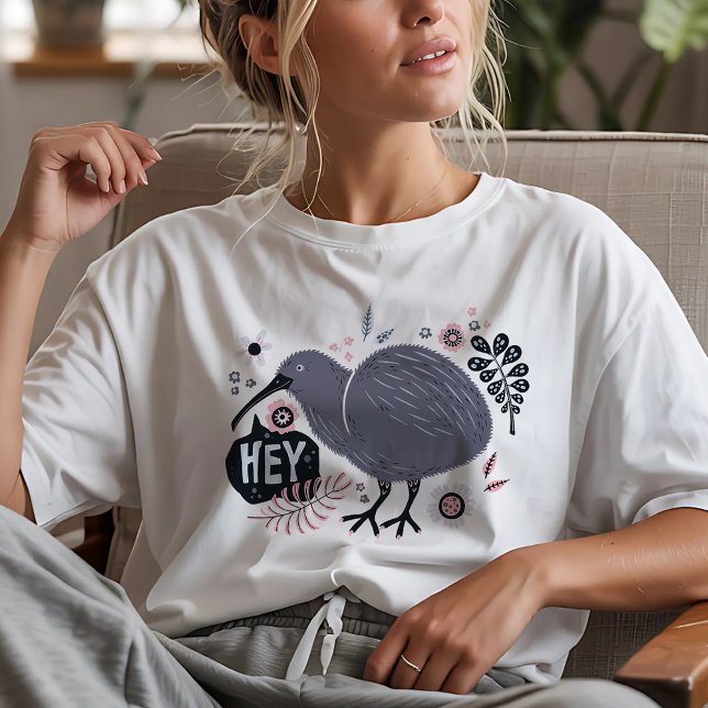 Hej Kiwi, Nya Zeeland T Shirt (Skapare uppladdad)