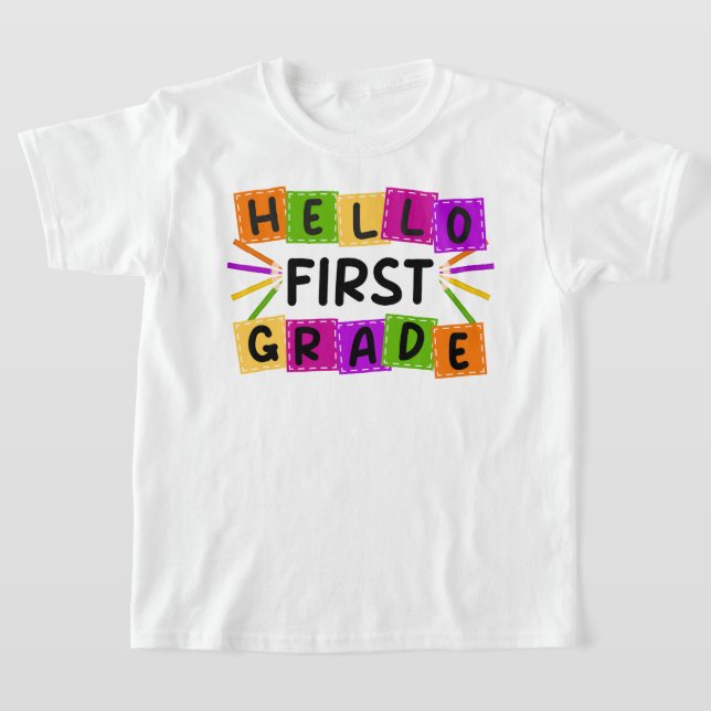 hej klass tillbaka i skolan t shirt (Laydown)
