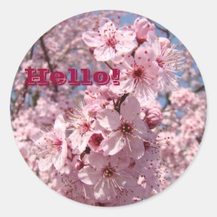 Hej! Klistermärken Rosa Träd Blommar Blommor Bloms