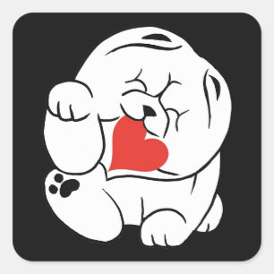 HEJ KOKORO Chow hund Fyrkantigt Klistermärke