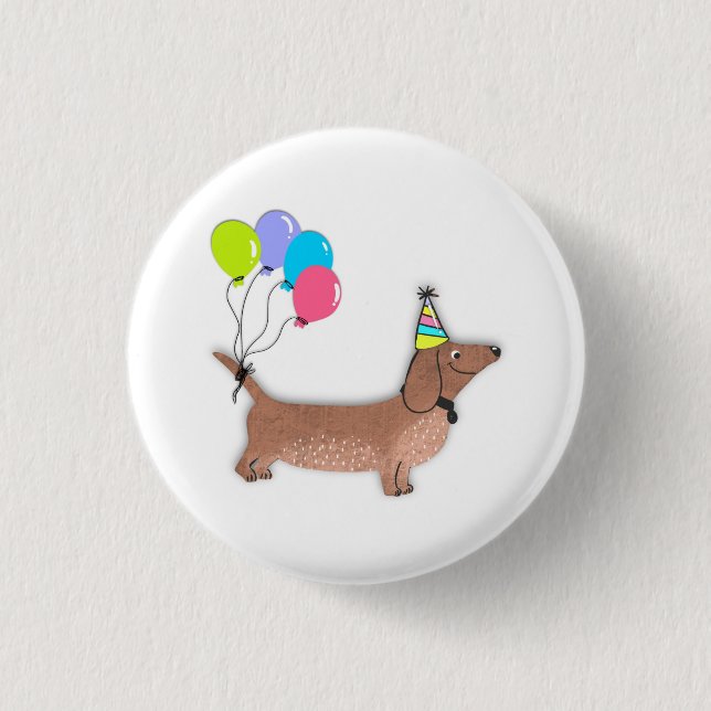 hej korv hund dachshund hund älskare, men knapp (Framsida)