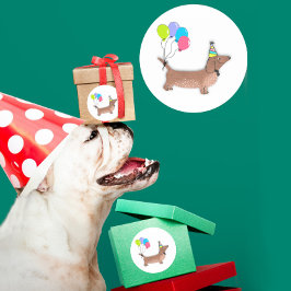 hej korv hund dachshund hund älskare, men runt klistermärke