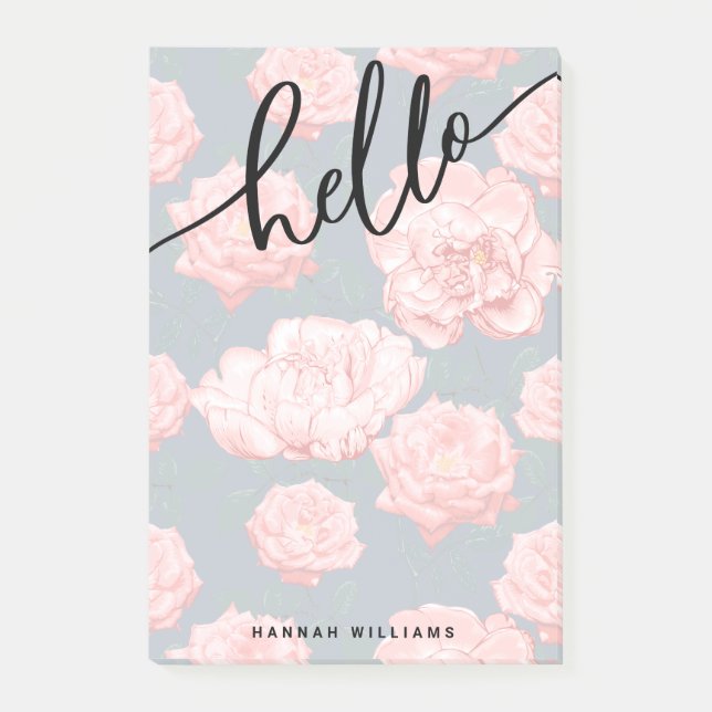 HEJ Lägg till ditt namn efter anteckningar Post-it Block (Framsida)