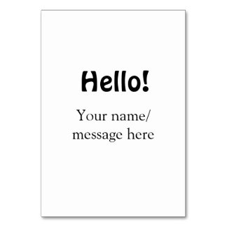 Hej lägg till namn-meddelande - minimalt affärsobj bordsnummer