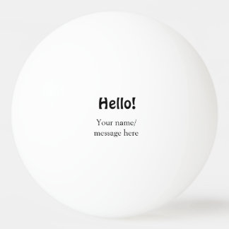 Hej lägg till namn-meddelande - minimalt affärsobj pingisboll