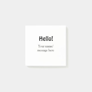 Hej lägg till namn-meddelande - minimalt affärsobj post-it block