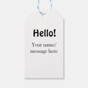 Hej lägg till namn-meddelande - minimalt affärsobj presentetikett