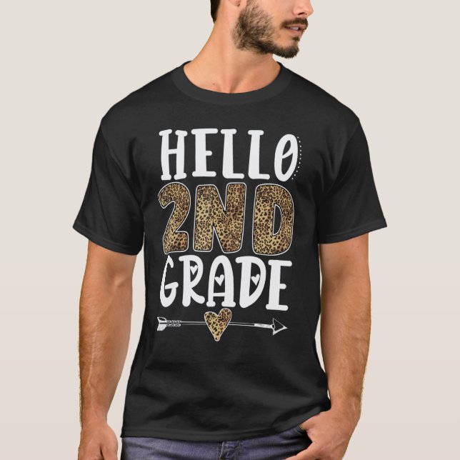 Hej lärare i 2:a klass Leopard andra klass Stud T Shirt (Framsida)