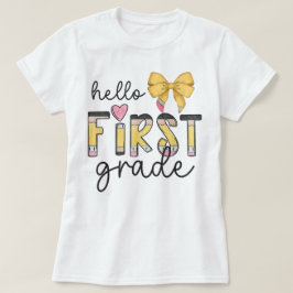 Hej lärare i första klass Coquette pennbåge T Shirt
