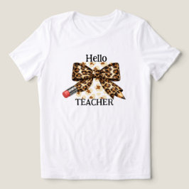 Hej lärare Tillbaka till skolan Leopard Blyertsbåg T Shirt